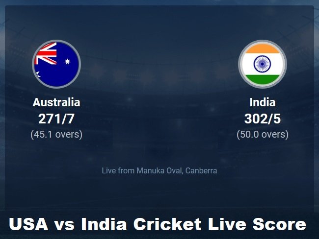 USA vs India Cricket Live Score