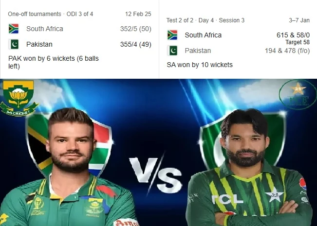 South Africa National Cricket Team vs Pakistan National Cricket Team Match Scorecard