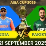 India vs Pakistan Asia Cup 21 September 2025