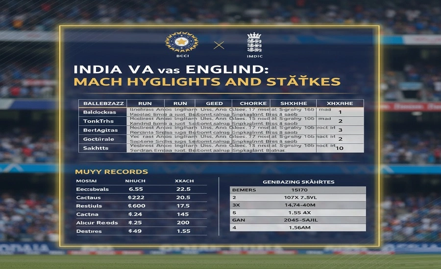 India National Cricket Team vs England Cricket Team Match Scorecard