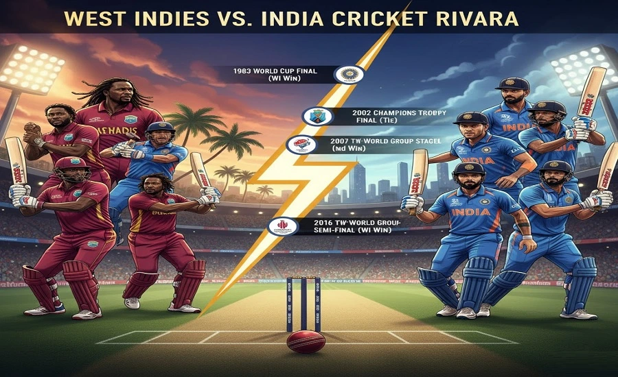 west indies cricket team vs india national cricket team timeline